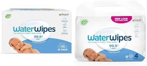 Waterwipes Yeni Doğan & Hassas Ciltler Için 720 Yaprak Bebek Islak Mendili (12 X 60 Adet), Bitki Tabanlı Waterwipes Yeni Doğan & Hassas Cilt Için 240 Yaprak Bebek Islak Mendili (4 X 60 Adet) ürün görseli 1