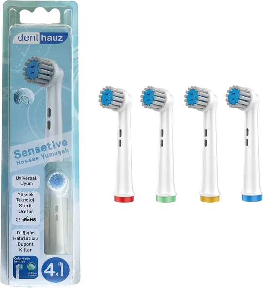 Denthauz Sensetive - Ekstra Yumuşak Uyumlu Fırçası Başlığı - 4 Adet Yedek Başlık ürün görseli 1