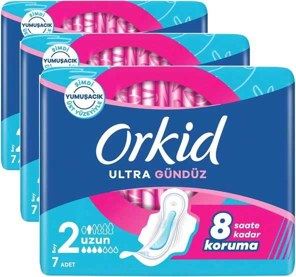 Orkid Extra Hijyenik Ped Uzun Tekli Paket 8 Ped 3Lü Paket ürün görseli 1