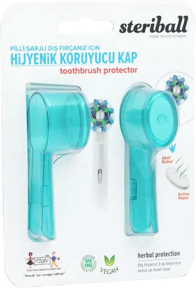 Steriball Şarjli Pi̇lli̇ Di̇ş Firçalari İçi̇n Hi̇jyeni̇k Di̇ş Firçasi Koruma Kabi-2'Li̇ Turkuaz X 2 ürün görseli 1