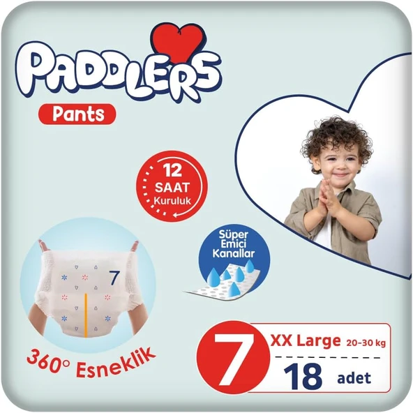 Paddlers Külot Bebek Bezi 7 Numara Xx-Large Adet (20-30 Kg) Eko Paket ürün görseli 1