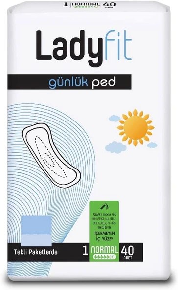 Ladyfit Günlük 40'Lı Normal Vegan Ped ürün görseli 1