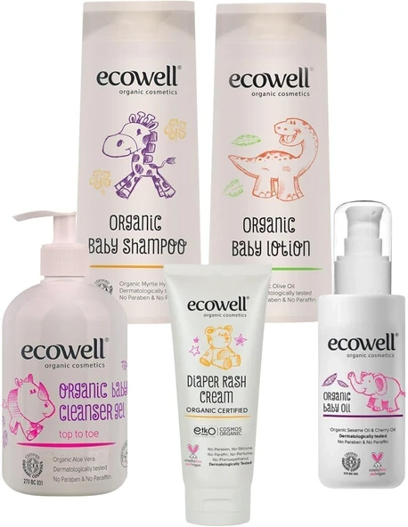 Ecowell Organik Bebek Bakım Full Paket (5'Li Ürün) ürün görseli 1