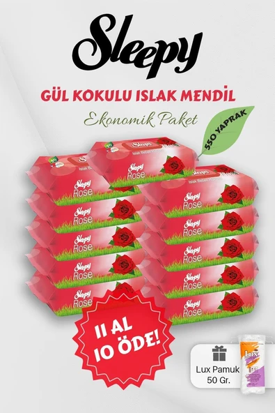 Sleepy Gül Kokulu Bebek Mendili 11 Al 10 Öde Hediyeli ürün görseli 1