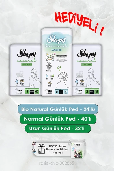 Bio Günlük 32'Li, Hassas Günlük 32'Li Uzun Normal 40'Lı Rosie Hediyeli ürün görseli 1
