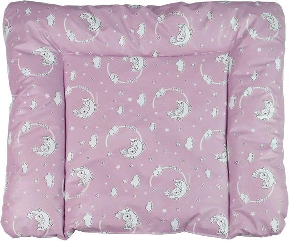 Baby'Ness Elyaf Dolgulu Pvc Alt Değiştirme Minderi, Sıvı Geçirmez, Tutmaz, Aydede Desenli, Pembe, 75X85Cm ürün görseli 1