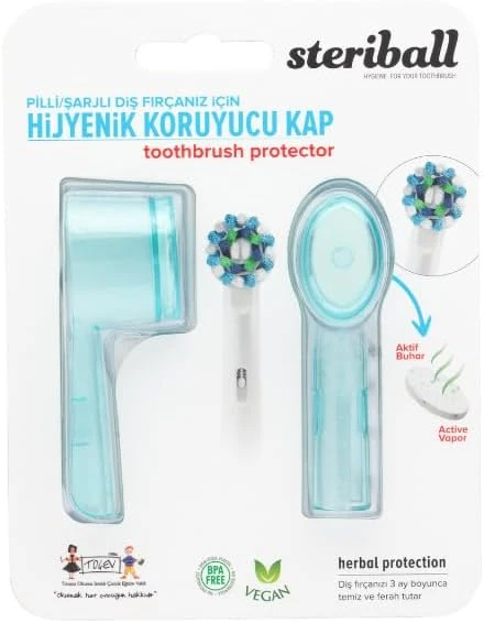 Steriball Şarjli Pi̇lli̇ Di̇ş Firçalari İçi̇n Hi̇jyeni̇k Di̇ş Firçasi Koruma Kabi-2'Li̇ Açik Si̇yah X 2 ürün görseli 1