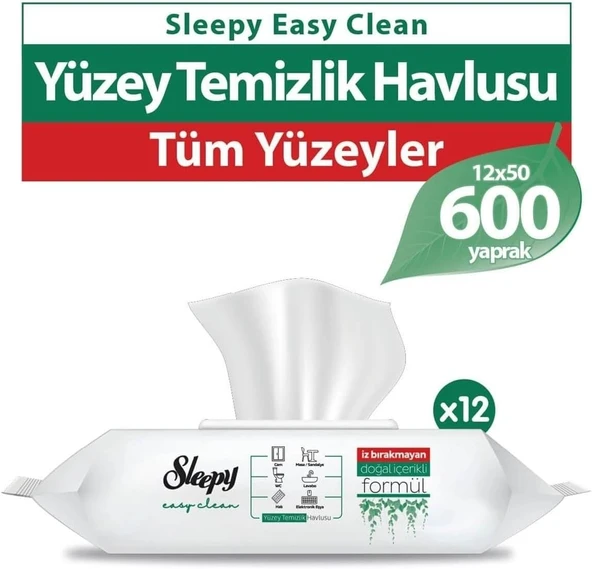 Sleepy Easy Clean Yüzey Temizlik Havlusu 50' Li X 12 ürün görseli 1