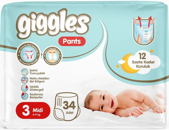 Giggles Baby Pants 3 Numara Midi 1 Paket 34 Adet ürün görseli 1