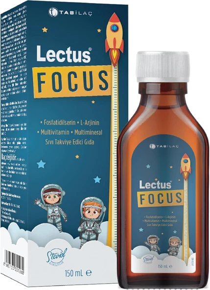 Lectus Focus 150 Ml Likit Fosfatidilserin L-Arjinin Multivitamin Multimineral Şurup ürün görseli 1