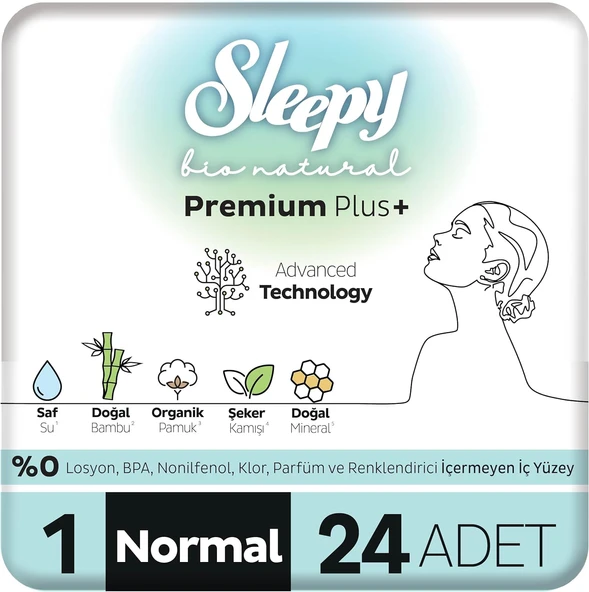 Sleepy Bio Hijyenik Ped Normal 24 Adet Ped ürün görseli 1