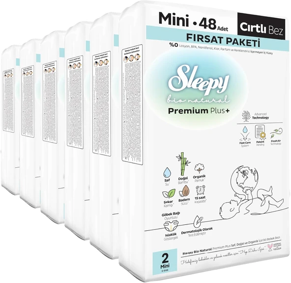 Sleepy Bio Fırsat Paketi Bebek Bezi 2 Numara Mini 288 Adet ürün görseli 1