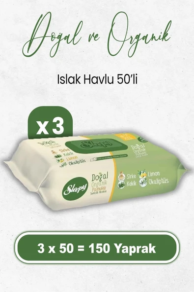 Sleepy Doğal Organik Islak Mendil 50 X 3 Adet (150 Yaprak) ürün görseli 1