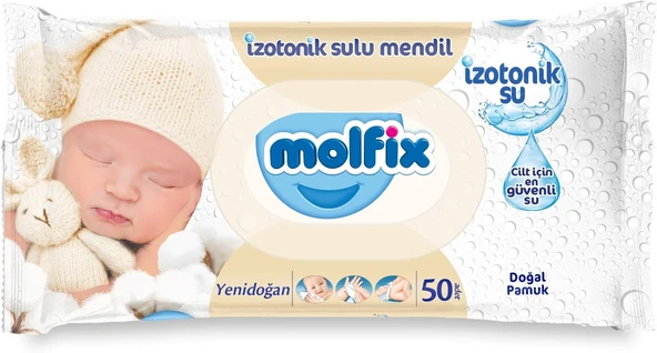 Molfix Yenidoğan İzotonik Sulu Islak Havlu, 50 Yaprak ürün görseli 1
