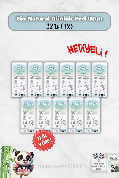 11 Al 9 Öde Günlük Ped Uzun 32'Li Bio Rosie Hediye ürün görseli 1