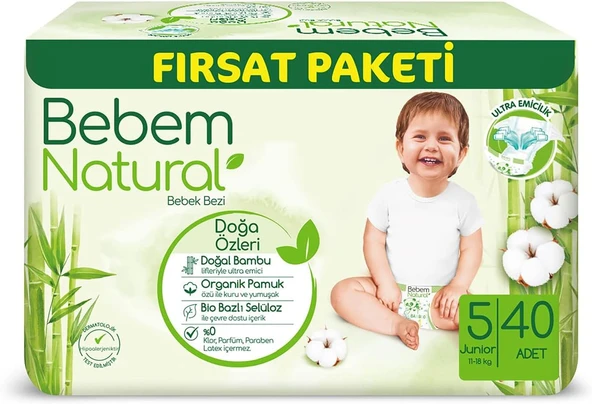 Bebem Bebek Bezi Junior 5 Beden Fırsat Paketi 40 Adet ürün görseli 1