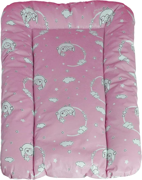 Baby'Ness Elyaf Dolgulu Pvc Alt Değiştirme Minderi, Sıvı Geçirmez, Tutmaz, Aydede Desenli, Pembe, 50X70Cm ürün görseli 1