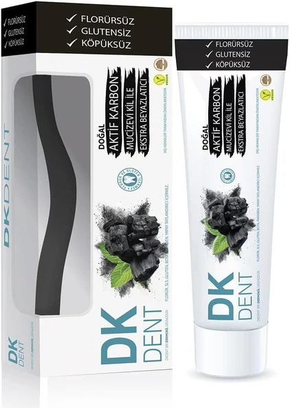 Dkdent Vegan Aktif Karbonlu Florürsüz Macunu 75 Ml Fırçası Hediyeli ürün görseli 1