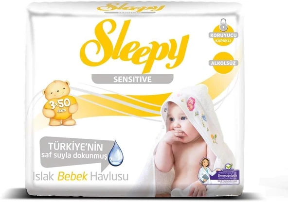 Sleepy Sensitive Islak Mendil, 3 X 50 Adet ürün görseli 1