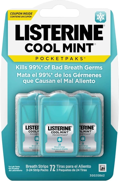 Listerine Cool Mint Nefes Tazeleyici Strip 72Li Paket ürün görseli 1