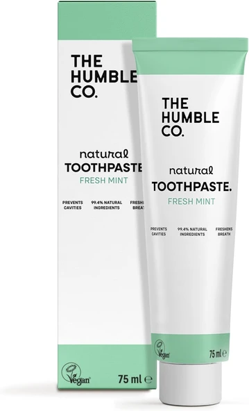 The Humble Co. - Toothpaste Adult Fresh Mint 75 Ml Nane Aromalı Doğal Macunu 75 Ml, Doğal Olarak Temiz Bir Gülümseme Için Ferah Nane Aromalı Macunu ürün görseli 1
