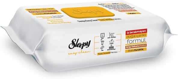 Sleepy Easy Clean Arap Sabunu Katkılı Yüzey Temizlik Havlusu 100' Lü ürün görseli 1