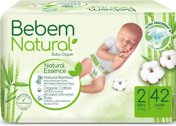 Bebem 2 Beden Mini Bebek Bezi (1 X 42 Adet) ürün görseli 1