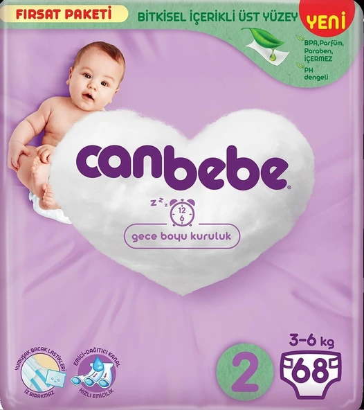 Canbebe Fırsat Paketi Bebek Bezi, Mini 68'Li ürün görseli 1