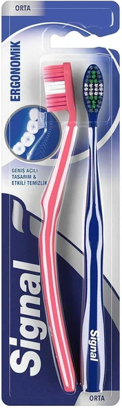 Signal Ergonomik Etkin Temizlik 2'Li Orta Fırçası ürün görseli 1