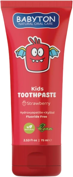 Doğal Çilekli Hidroksiapatit+Ksilitol Florürsüz Macunu 75 Ml ürün görseli 1