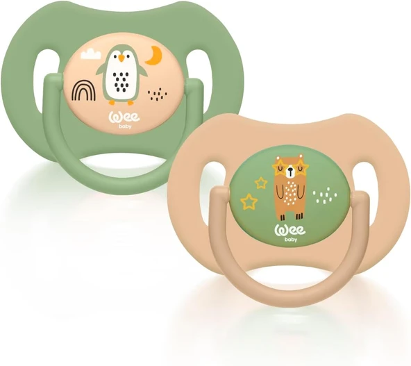 Wee Baby Duo Simetrik Uçlu Silikon Emzik 0-6 Ay ürün görseli 1