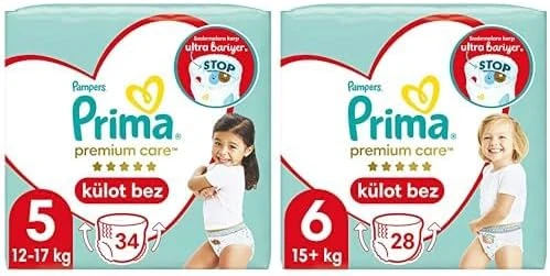 Külot Bebek Bezi Care 5 Beden 34 Adet Junior İkiz Paket & Külot Bebek Bezi Care 6 Numara 28'Li 15+ Kg ürün görseli 1