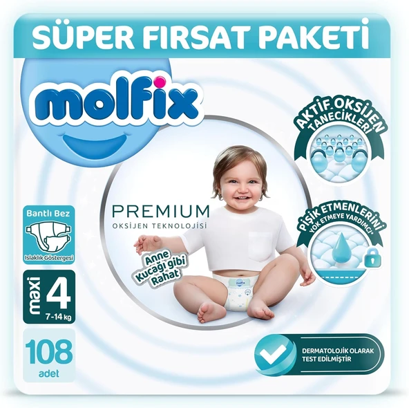 Molfix Süper Fırsat Paketi 4 Beden 108 Adet ürün görseli 1