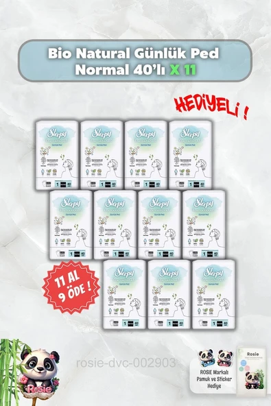 40'Lı Sleepy Bio Günlük Ped Normal 11 Al 9 Öde Rosie ürün görseli 1