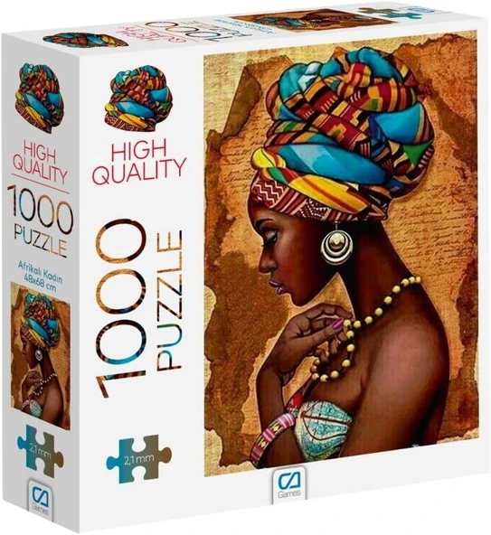 Ca Games Afrikalı Kadın 1000 Parça 2,2Mm Kalınlık 48X68Cm Profesyonel Hobi Puzzle Yapboz Serisi ürün görseli 1