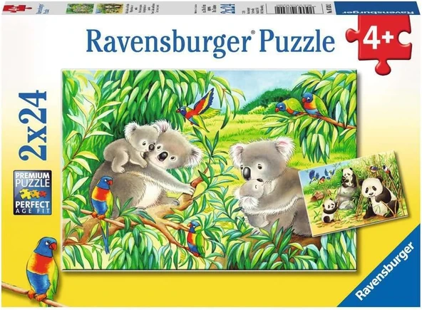 Ravensburger 2X24 Parça Sevimli Koalalar Pandalar Yapboz ürün görseli 1