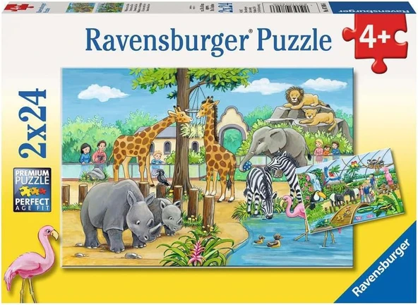 Ravensburger 2X24 Parça Puzzle Hayvanat Bahçesi Puzzle-078066 ürün görseli 1