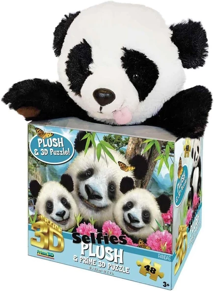 Prime 3D - Panda Peluş Selfie 48 Parça Puzzle ürün görseli 1