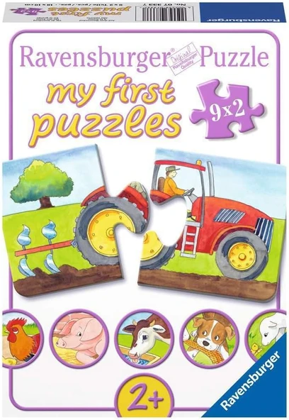 Ravensburger 73337 Puzzle Çiftlik, 9 X 2 Parça ürün görseli 1