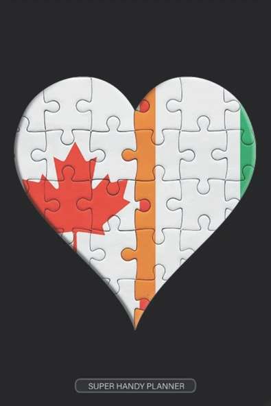 Planner: Canadian Ivorian Flag United Heart Jigsaw Puzzle Flags Of Canada Ivory Coast ürün görseli 1