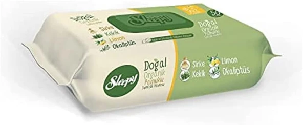 Sleepy Doğal Organik Pamuklu Limon & Sirke & Kekik & Okaliptüs Temizlik Havlusu 50 Yaprak ürün görseli 1