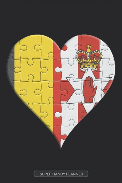 Planner: Belgian Irish Flag United Heart Jigsaw Puzzle Flags Of Belgium Northern Ireland ürün görseli 1