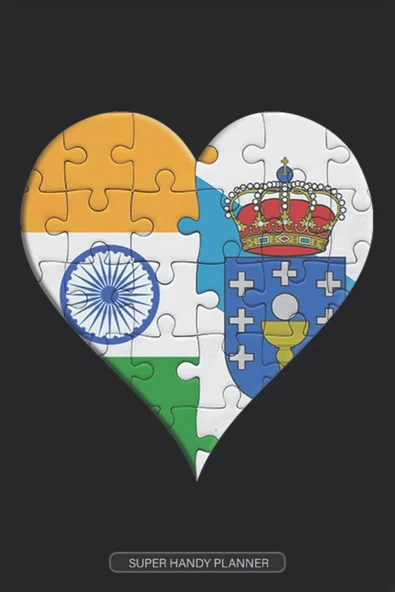 Planner: Indian Galician Flag United Heart Jigsaw Puzzle Flags Of India Galicia ürün görseli 1