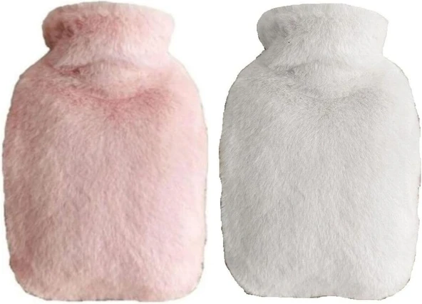Sicak Su Torbasi 2 Adet,Yan Cepli̇ Peluş Termofor 27X17X2Cm 750Ml ürün görseli 1