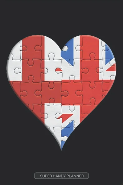 Planner: English British Flag United Heart Jigsaw Puzzle Flags Of England United Kingdom ürün görseli 1