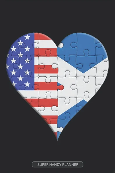 Planner: American Scottish Flag United Heart Jigsaw Puzzle Flags Of America Scotland ürün görseli 1