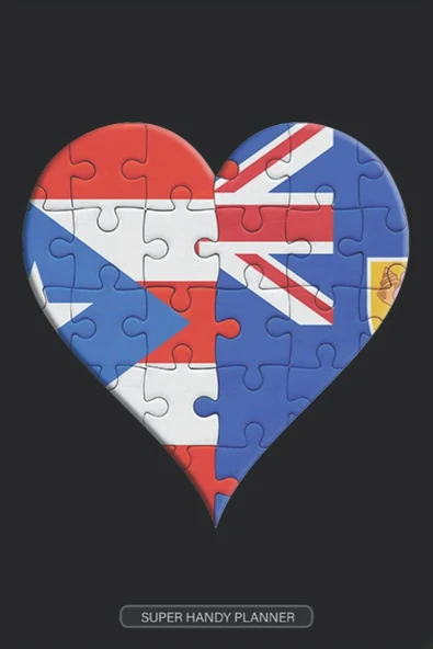 Planner: Puerto Rican Turks And Caicos Flag United Heart Jigsaw Puzzle Flags Of Puerto Rico Turks And Caicos ürün görseli 1