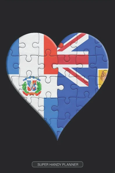 Planner: Dominican Turks And Caicos Flag United Heart Jigsaw Puzzle Flags Of Dominican Republic Turks And Caicos ürün görseli 1