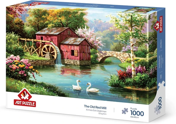 Puzzle Kırmızı Eski Değirmen 1000 Parça Puzzle ürün görseli 1