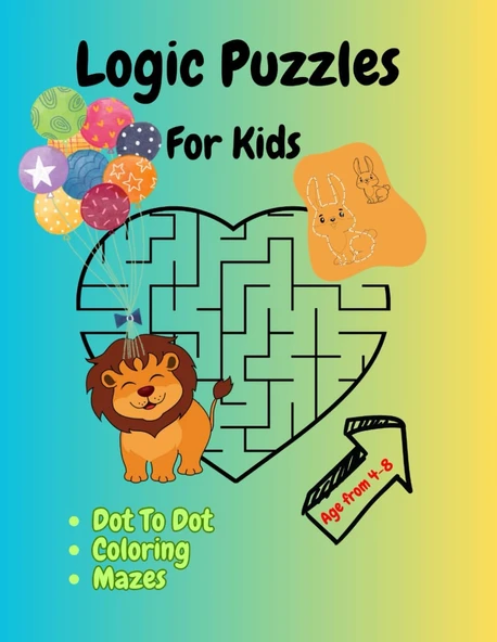 Independently Published Logic Puzzles For Kids Ages 4-8: Fun Brain Games For Ages 4 To 8, 50 Pages, 8.5×11" ürün görseli 1